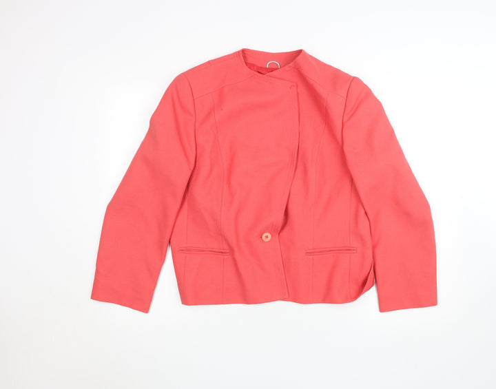 Eastex Women Pink Crepe Blazer Jacket Size 14 Lined