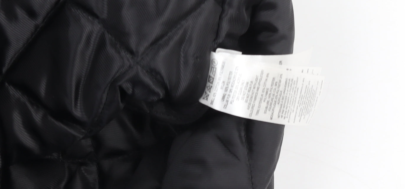French Connection Women's Black M Parka Coat Faux Fur Hooded Winter Jacket