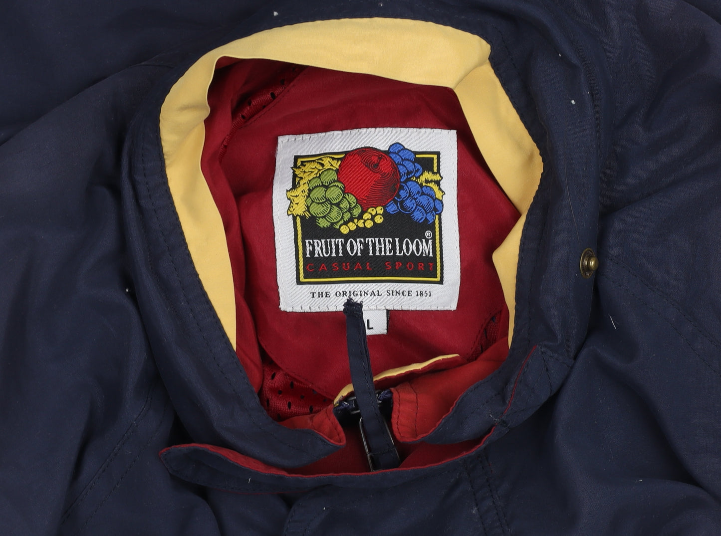 Fruit of the Loom Men's Blue L Windbreaker Jacket Casual Sport