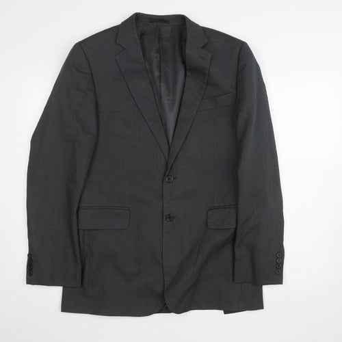 Jaeger Men's Grey Wool Classic Check Blazer Jacket Size 40