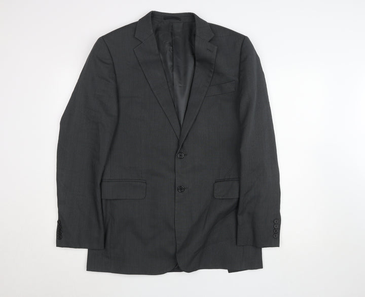 Jaeger Men's Grey Wool Classic Check Blazer Jacket Size 40
