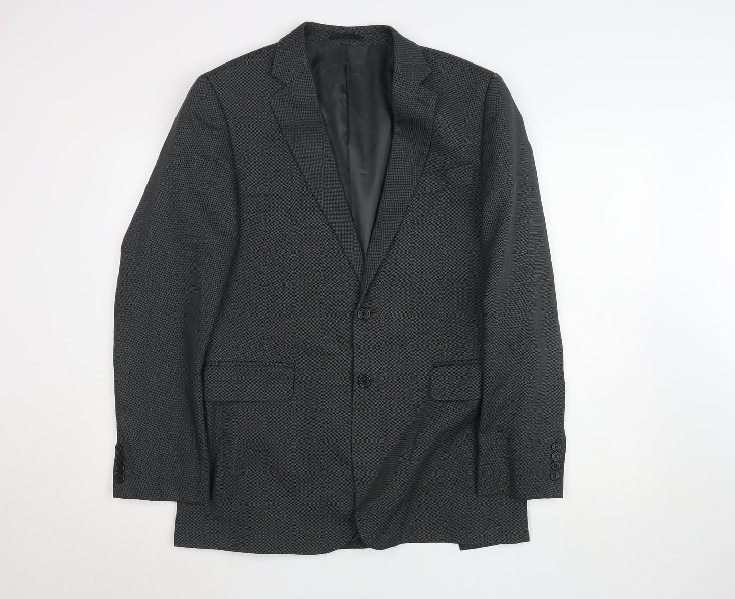 Jaeger Men's Grey Wool Classic Check Blazer Jacket Size 40