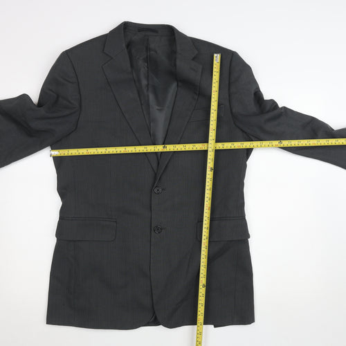 Jaeger Men's Grey Wool Classic Check Blazer Jacket Size 40