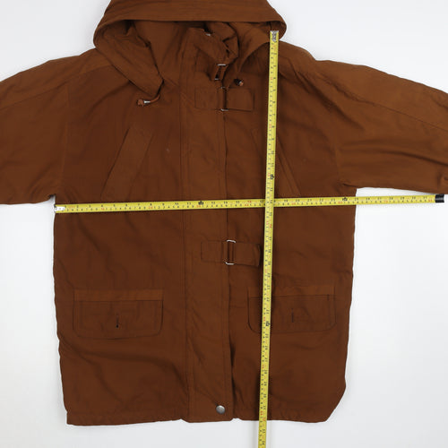 Alexon Women Brown L Parka Coat Hooded Belted Long Jacket