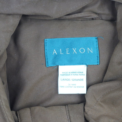 Alexon Women Brown L Parka Coat Hooded Belted Long Jacket