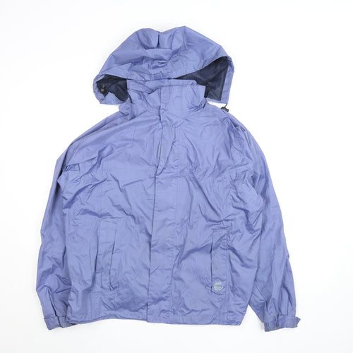 Travelling Light Womens Blue Waterproof Hooded Rain Jacket S