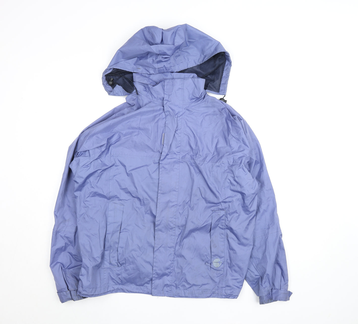 Travelling Light Womens Blue Waterproof Hooded Rain Jacket S