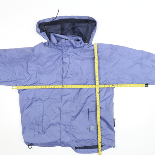 Travelling Light Womens Blue Waterproof Hooded Rain Jacket S
