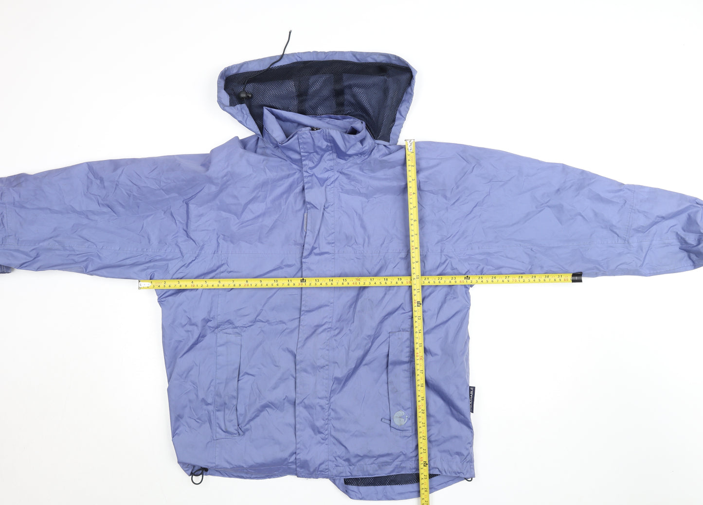 Travelling Light Womens Blue Waterproof Hooded Rain Jacket S