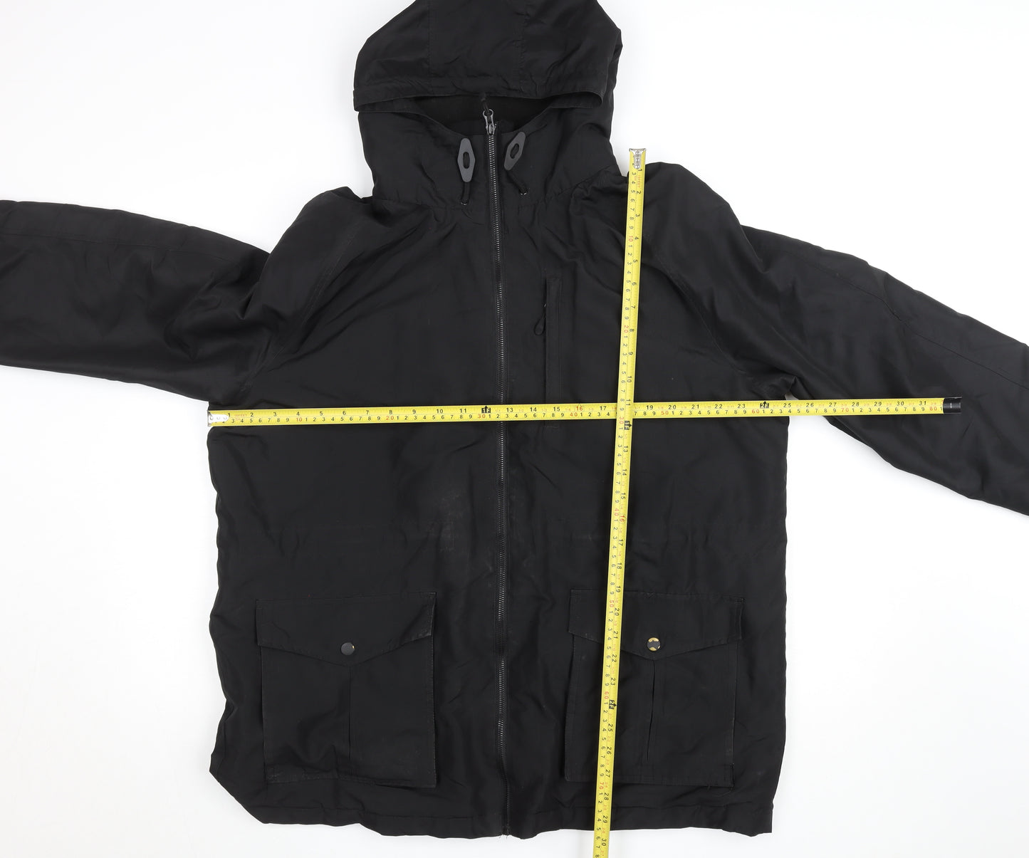 Greenwoods Men's Black XL Hooded Casual Jacket with Pockets