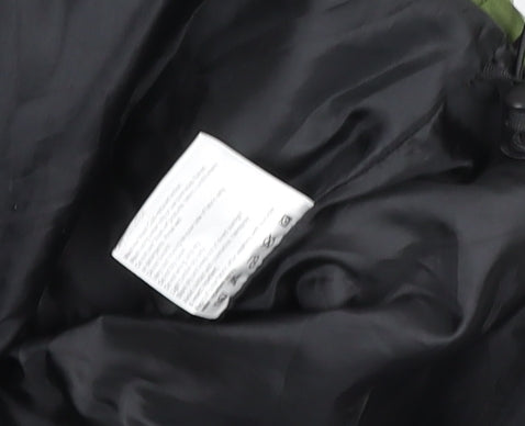 Outdoor Scene Girls Green Hooded Windbreaker Jacket Size L Water Resistant