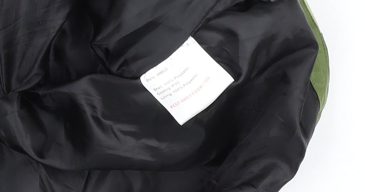 Outdoor Scene Girls Green Hooded Windbreaker Jacket Size L Water Resistant