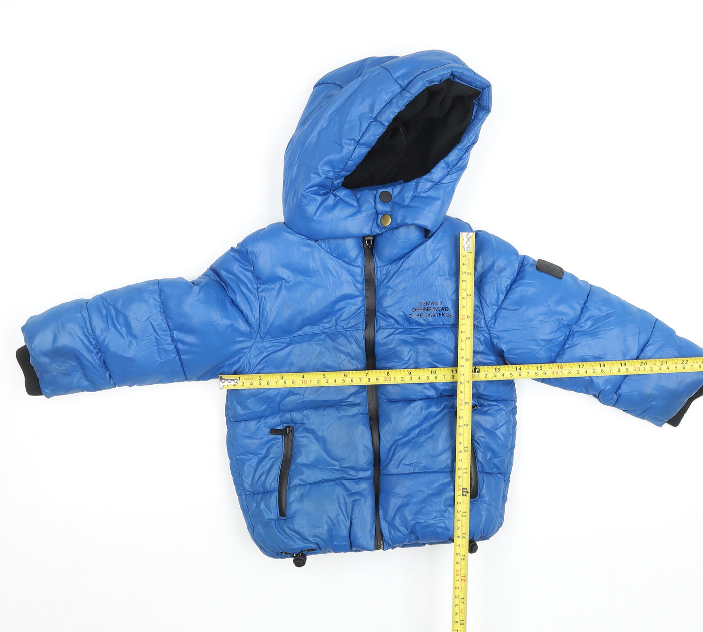 River Island Boys Blue Hooded Puffer Jacket 2-3 Years Winter Coat