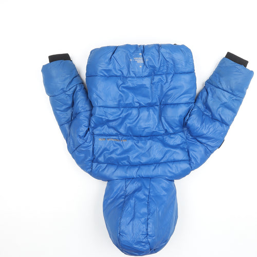 River Island Boys Blue Hooded Puffer Jacket 2-3 Years Winter Coat