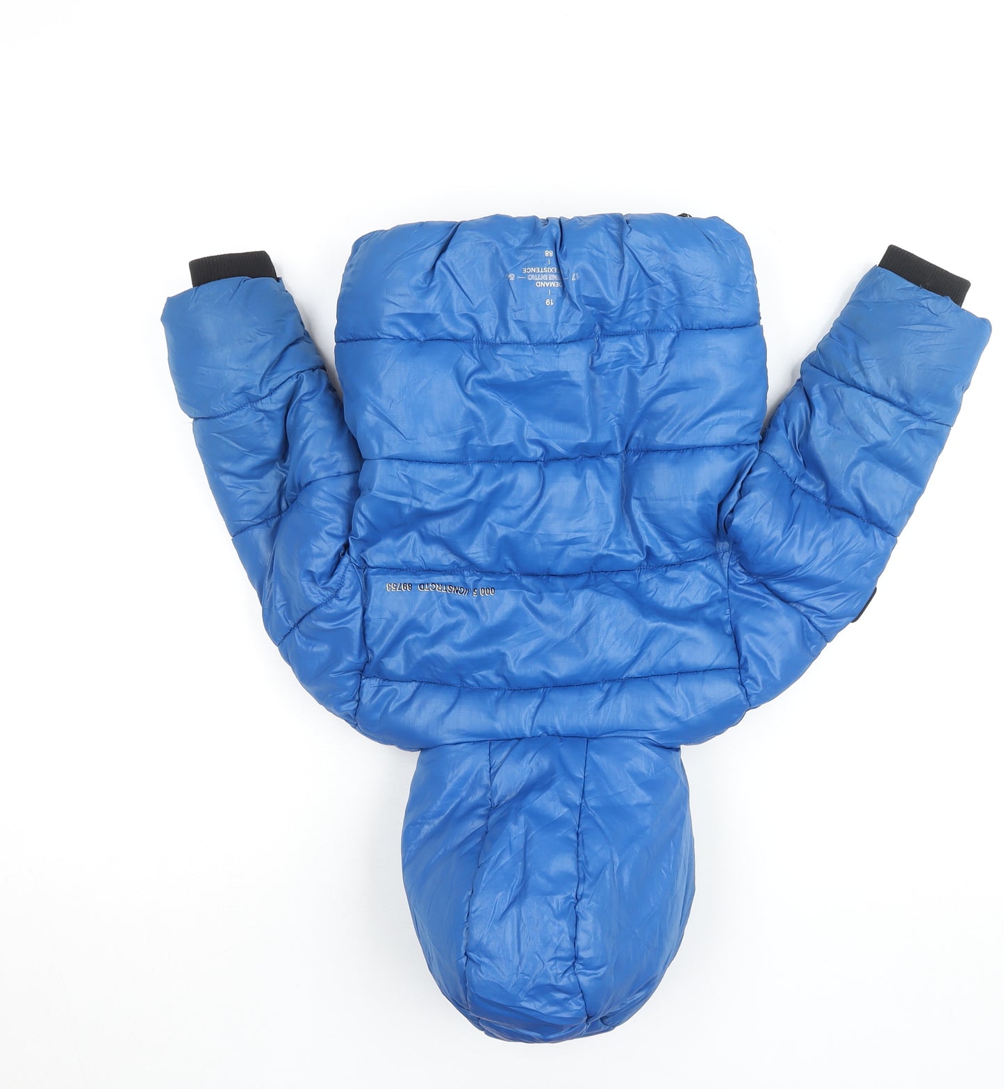 River Island Boys Blue Hooded Puffer Jacket 2-3 Years Winter Coat