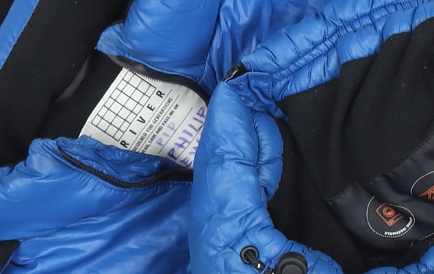 River Island Boys Blue Hooded Puffer Jacket 2-3 Years Winter Coat