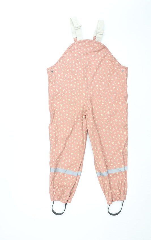 Kuling Girls Pink Floral Waterproof Ski Salopettes 110/116cm 5-6 Years