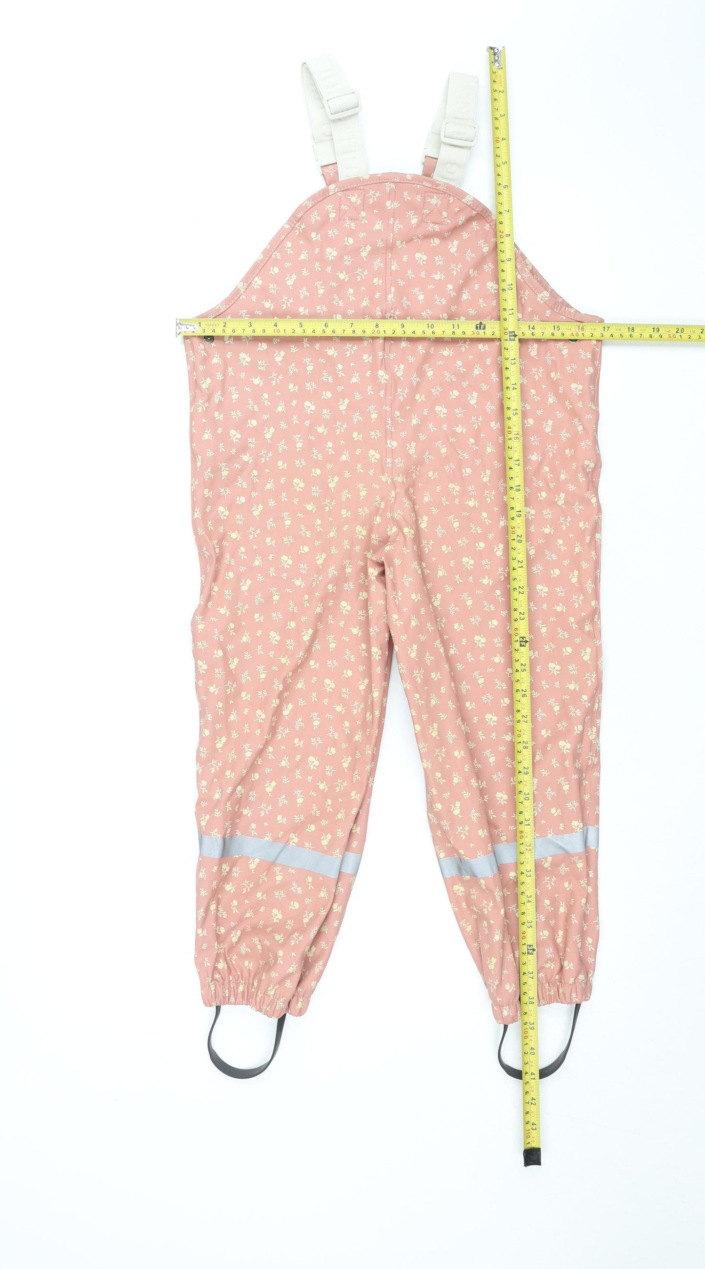 Kuling Girls Pink Floral Waterproof Ski Salopettes 110/116cm 5-6 Years