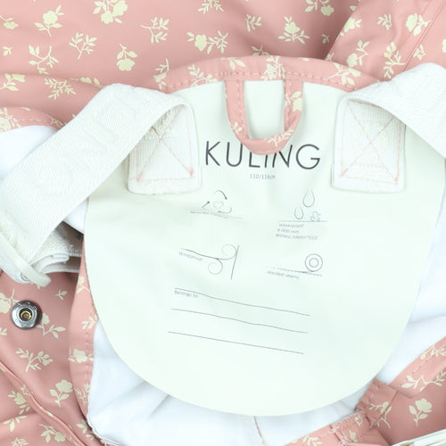 Kuling Girls Pink Floral Waterproof Ski Salopettes 110/116cm 5-6 Years