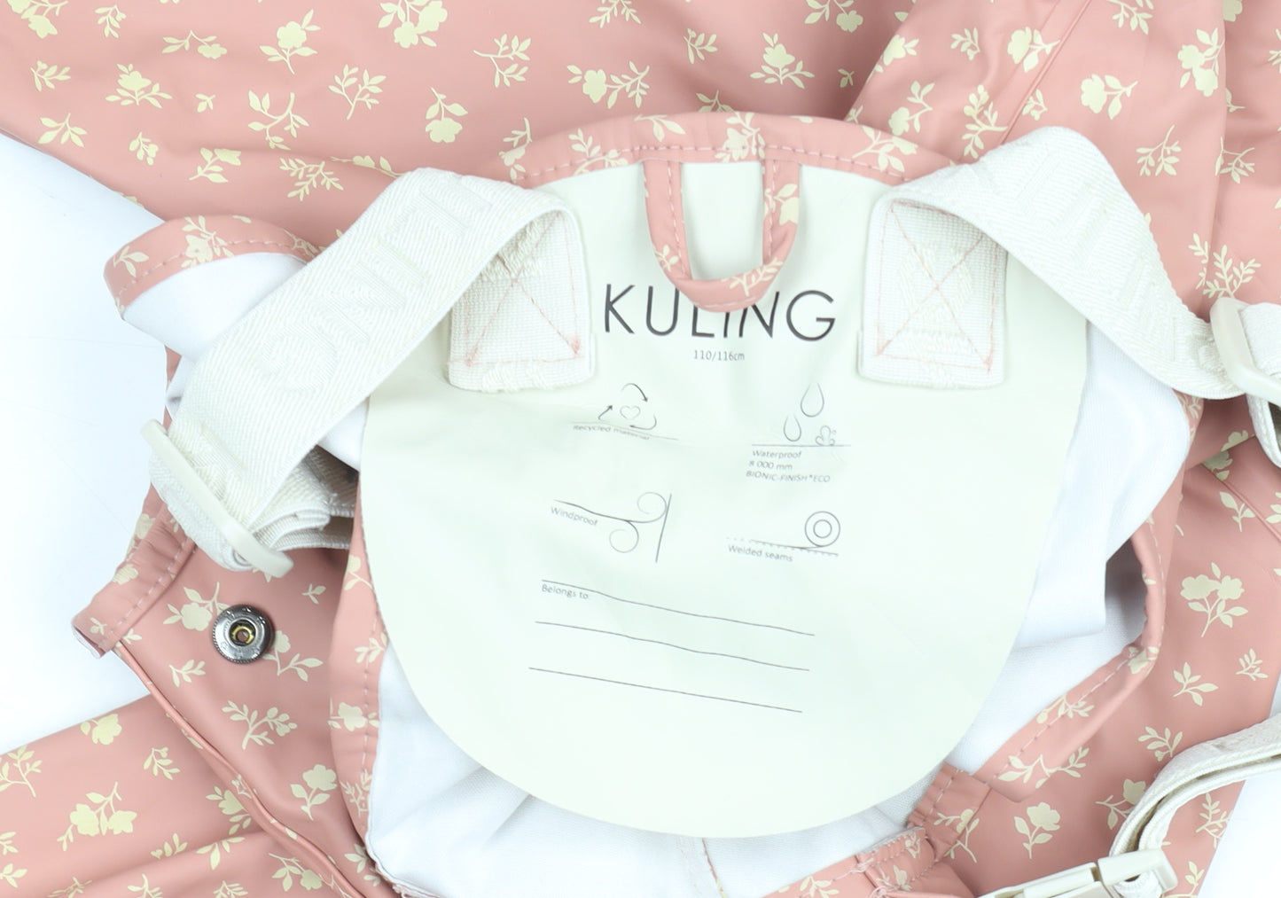 Kuling Girls Pink Floral Waterproof Ski Salopettes 110/116cm 5-6 Years