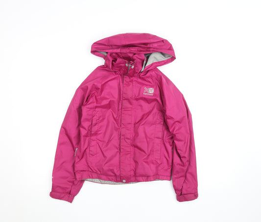 Karrimor Girls Pink Hooded Waterproof Rain Coat Jacket 7-8 Years