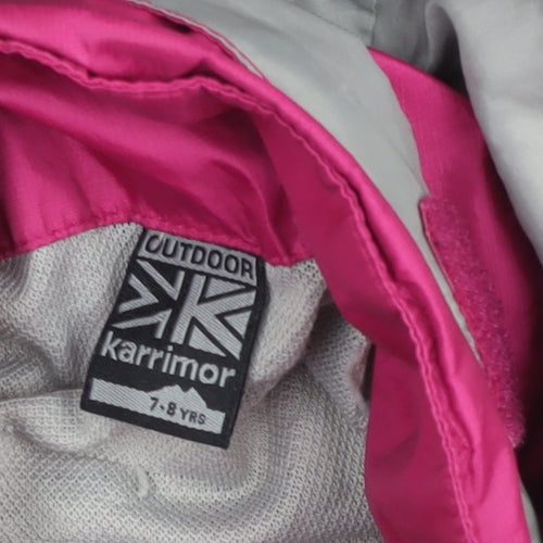 Karrimor Girls Pink Hooded Waterproof Rain Coat Jacket 7-8 Years