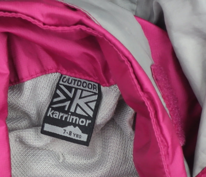 Karrimor Girls Pink Hooded Waterproof Rain Coat Jacket 7-8 Years