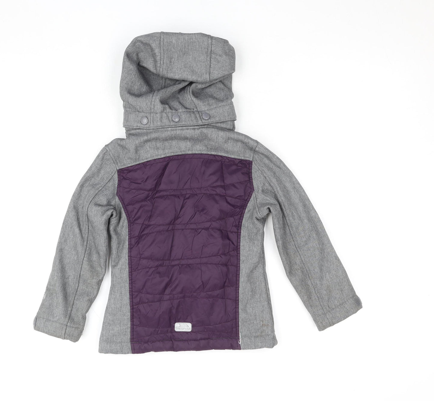 Trespass Girls Purple Softshell Hooded Jacket 3-4 Years Wind Resistant