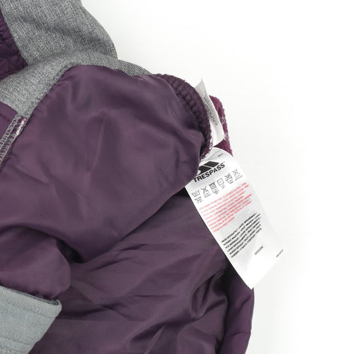 Trespass Girls Purple Softshell Hooded Jacket 3-4 Years Wind Resistant