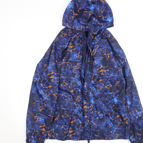 Mountain Warehouse Girls Blue Waterproof Hooded Rain Coat 13 Years