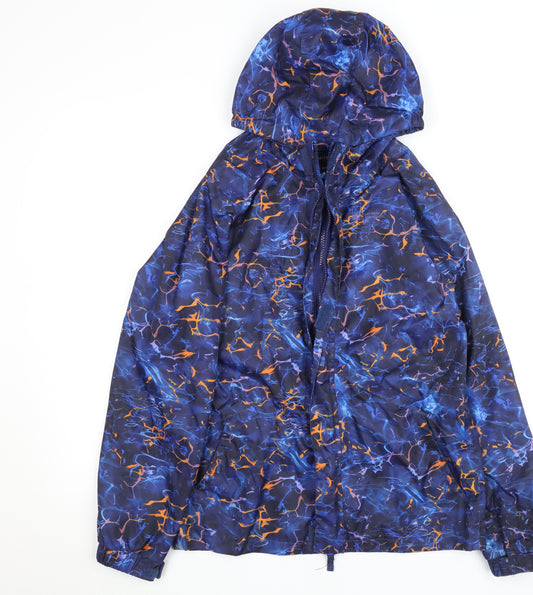 Mountain Warehouse Girls Blue Waterproof Hooded Rain Coat 13 Years