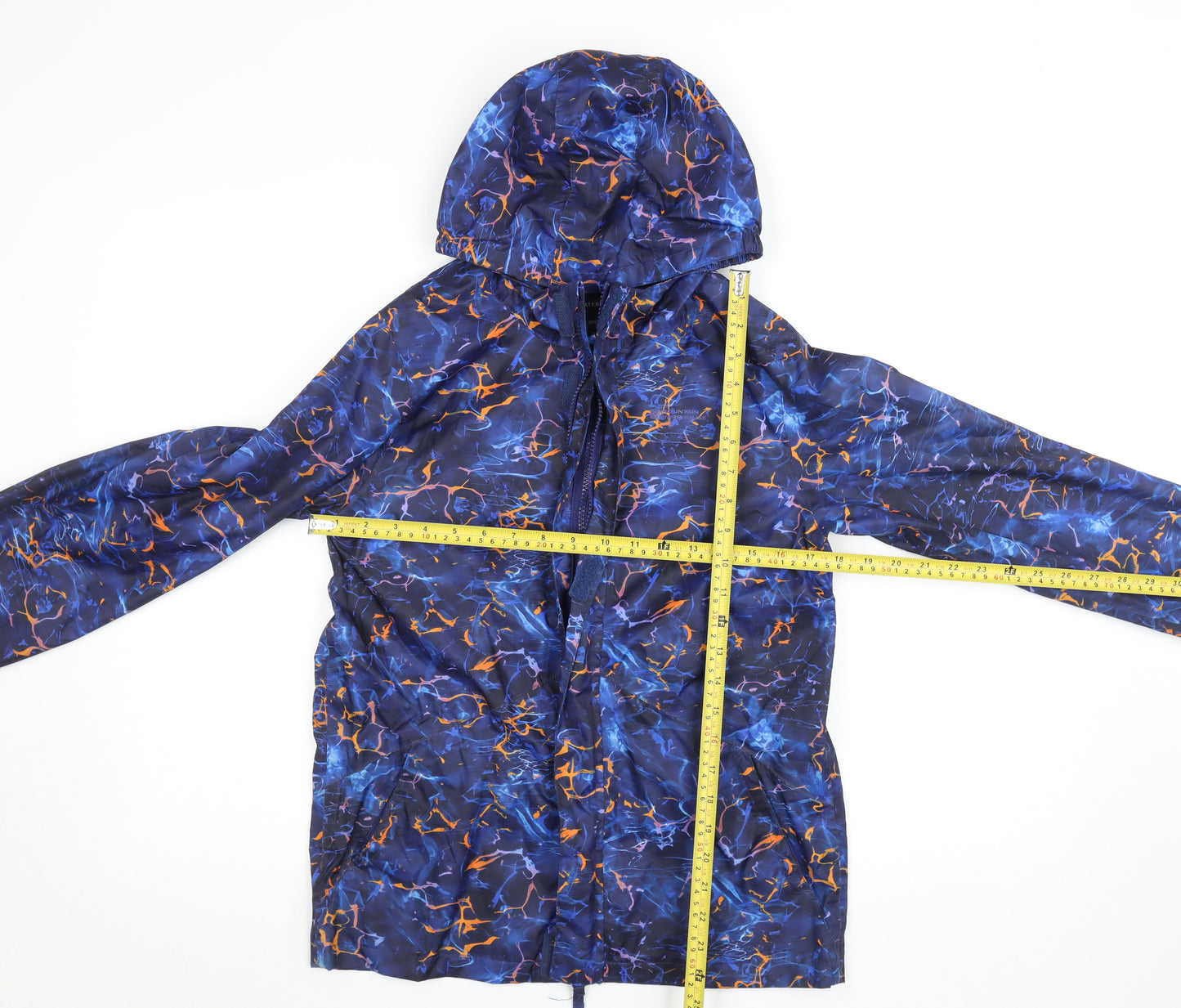 Mountain Warehouse Girls Blue Waterproof Hooded Rain Coat 13 Years