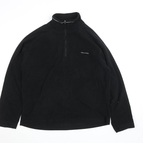 Craghoppers Women Black Fleece 1/4 Zip Long Sleeve Pullover Top L