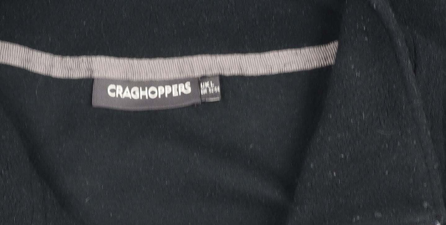 Craghoppers Women Black Fleece 1/4 Zip Long Sleeve Pullover Top L