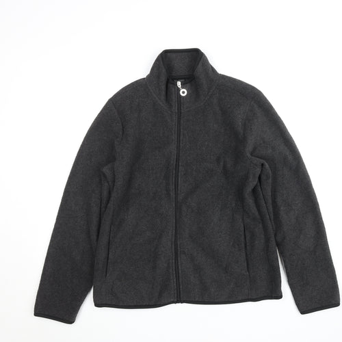 E Studio Womens Grey Fleece Full Zip Jacket Size L