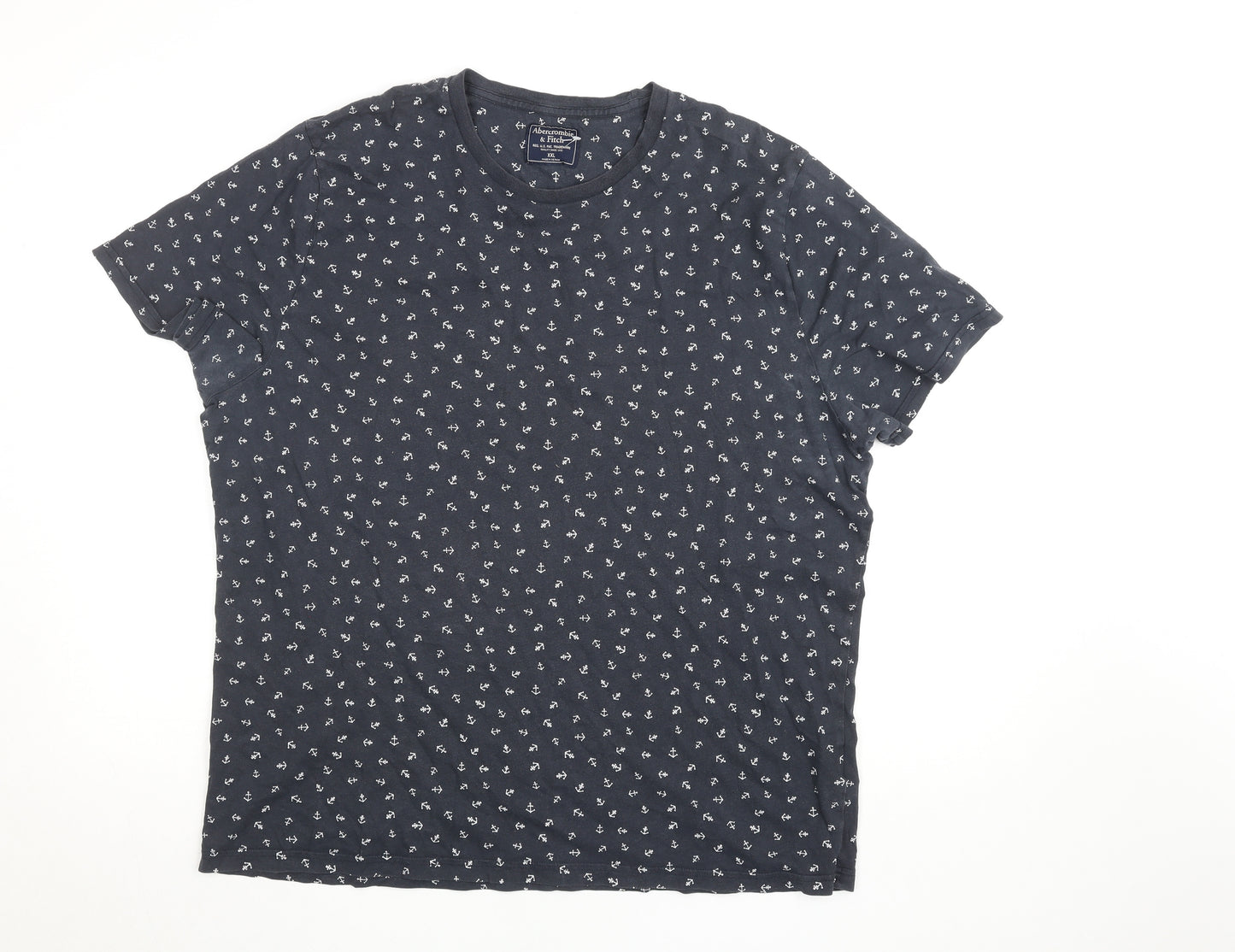 Abercrombie & Fitch Men’s Blue Nautical Anchor Print Crew Neck T-Shirt XXL
