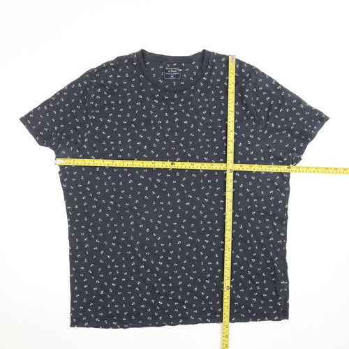 Abercrombie & Fitch Men’s Blue Nautical Anchor Print Crew Neck T-Shirt XXL