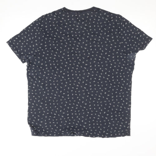 Abercrombie & Fitch Men’s Blue Nautical Anchor Print Crew Neck T-Shirt XXL