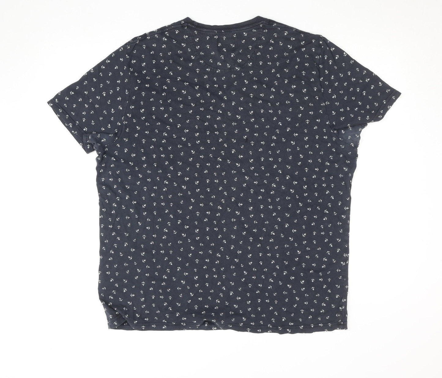 Abercrombie & Fitch Men’s Blue Nautical Anchor Print Crew Neck T-Shirt XXL