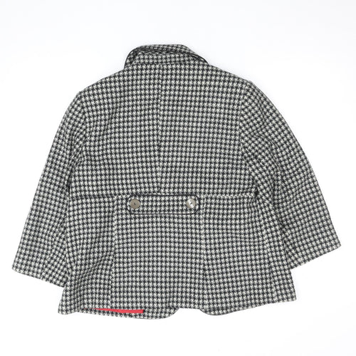 W Collection Women’s Black Houndstooth Wool Blazer Jacket Size 16