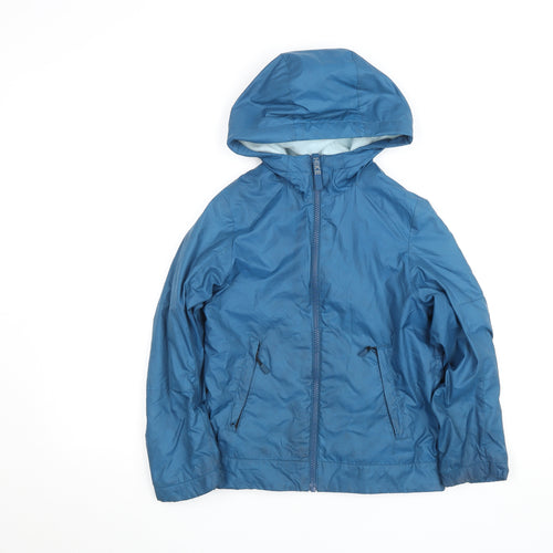Nike Boys Blue Hooded Windbreaker Jacket 8-10 Years Full Zip Lined