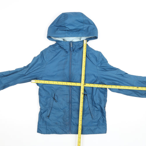 Nike Boys Blue Hooded Windbreaker Jacket 8-10 Years Full Zip Lined