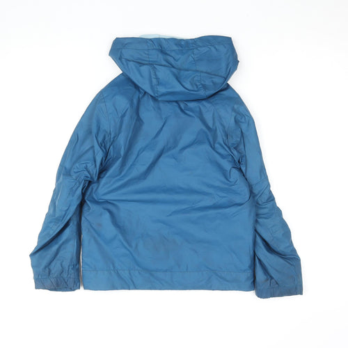 Nike Boys Blue Hooded Windbreaker Jacket 8-10 Years Full Zip Lined