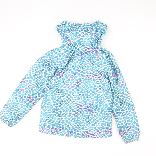 The North Face Girls Blue Waterproof Hooded Rain Coat Jacket 7-8 Years