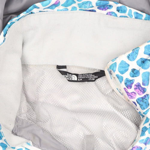 The North Face Girls Blue Waterproof Hooded Rain Coat Jacket 7-8 Years