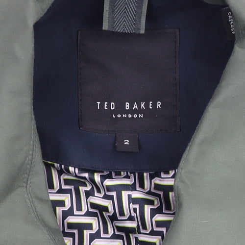 Ted Baker Women's Green Mid-Length Rain Coat Size 10