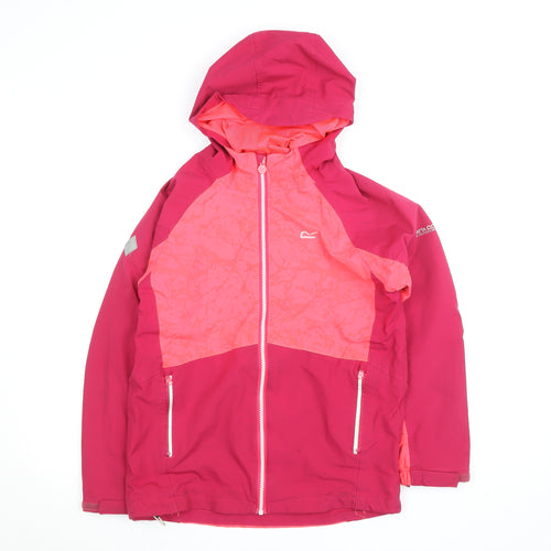 Regatta Girls Pink Hooded Waterproof Rain Coat Jacket 13 Years