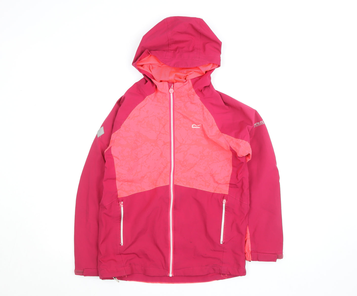 Regatta Girls Pink Hooded Waterproof Rain Coat Jacket 13 Years