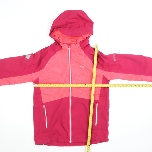 Regatta Girls Pink Hooded Waterproof Rain Coat Jacket 13 Years