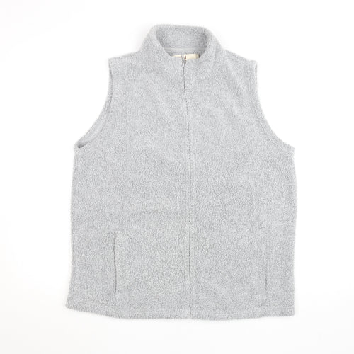 EWM Mens Grey Fleece Bodywarmer Waistcoat M Full Zip Pockets